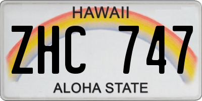 HI license plate ZHC747