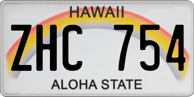 HI license plate ZHC754