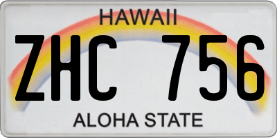 HI license plate ZHC756