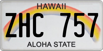 HI license plate ZHC757
