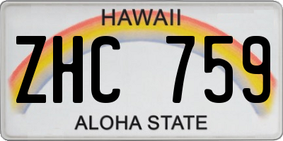 HI license plate ZHC759