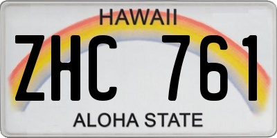 HI license plate ZHC761