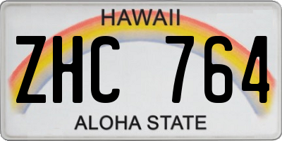 HI license plate ZHC764