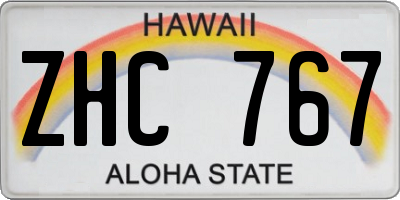 HI license plate ZHC767