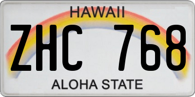HI license plate ZHC768