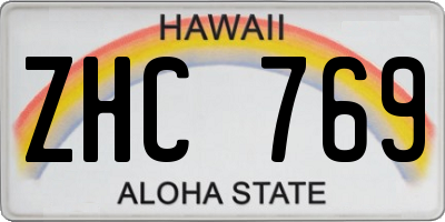 HI license plate ZHC769