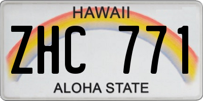 HI license plate ZHC771