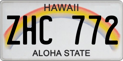 HI license plate ZHC772