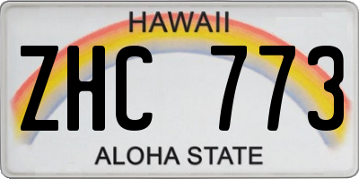 HI license plate ZHC773