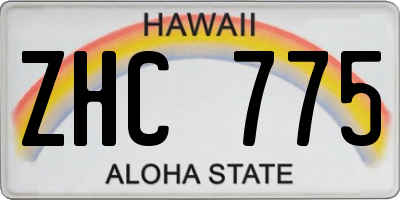 HI license plate ZHC775