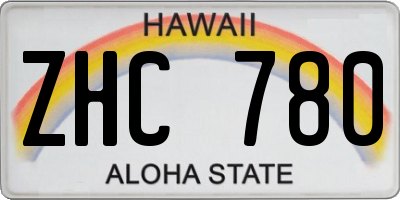HI license plate ZHC780