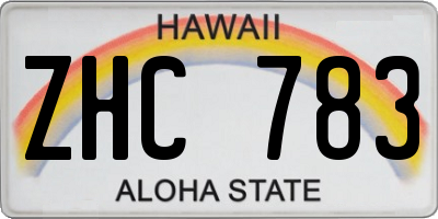 HI license plate ZHC783