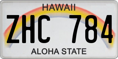 HI license plate ZHC784
