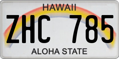 HI license plate ZHC785