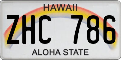 HI license plate ZHC786