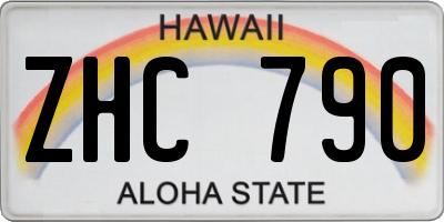 HI license plate ZHC790