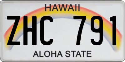 HI license plate ZHC791