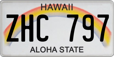 HI license plate ZHC797