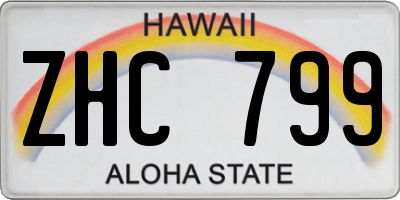 HI license plate ZHC799