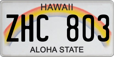 HI license plate ZHC803