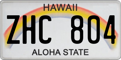 HI license plate ZHC804