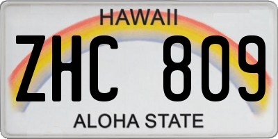 HI license plate ZHC809