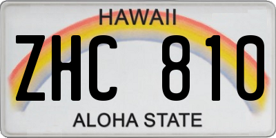 HI license plate ZHC810