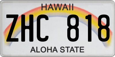 HI license plate ZHC818