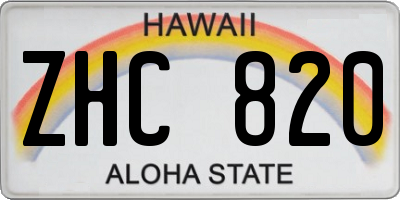 HI license plate ZHC820