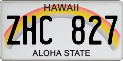 HI license plate ZHC827