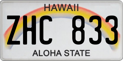 HI license plate ZHC833