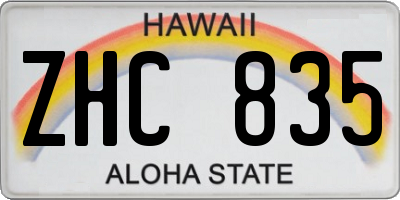 HI license plate ZHC835