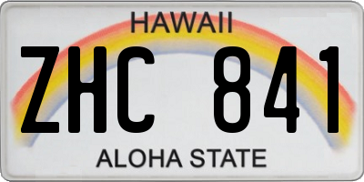 HI license plate ZHC841
