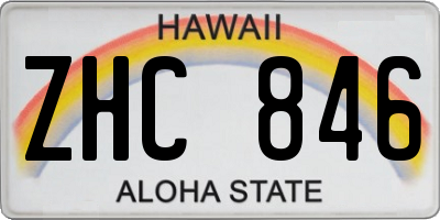 HI license plate ZHC846