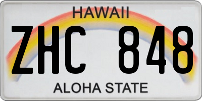 HI license plate ZHC848
