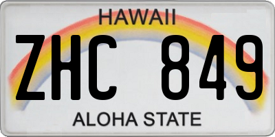HI license plate ZHC849