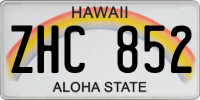 HI license plate ZHC852
