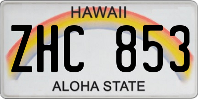 HI license plate ZHC853