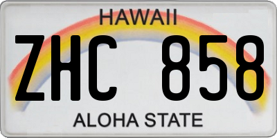 HI license plate ZHC858