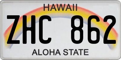 HI license plate ZHC862
