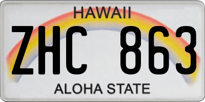 HI license plate ZHC863