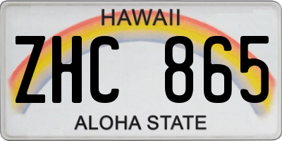 HI license plate ZHC865