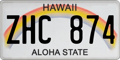 HI license plate ZHC874