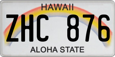 HI license plate ZHC876