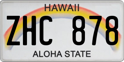 HI license plate ZHC878