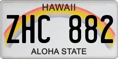 HI license plate ZHC882