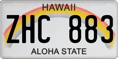HI license plate ZHC883