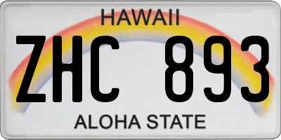 HI license plate ZHC893
