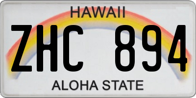 HI license plate ZHC894