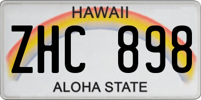HI license plate ZHC898